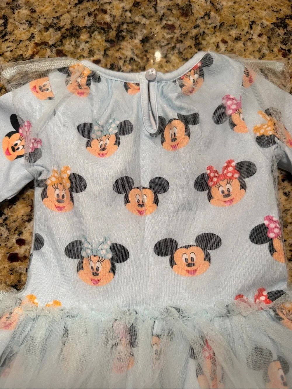 Monica + Andy Minnie & Mickey Light Blue Tulle Kids Dress | 3-6 months